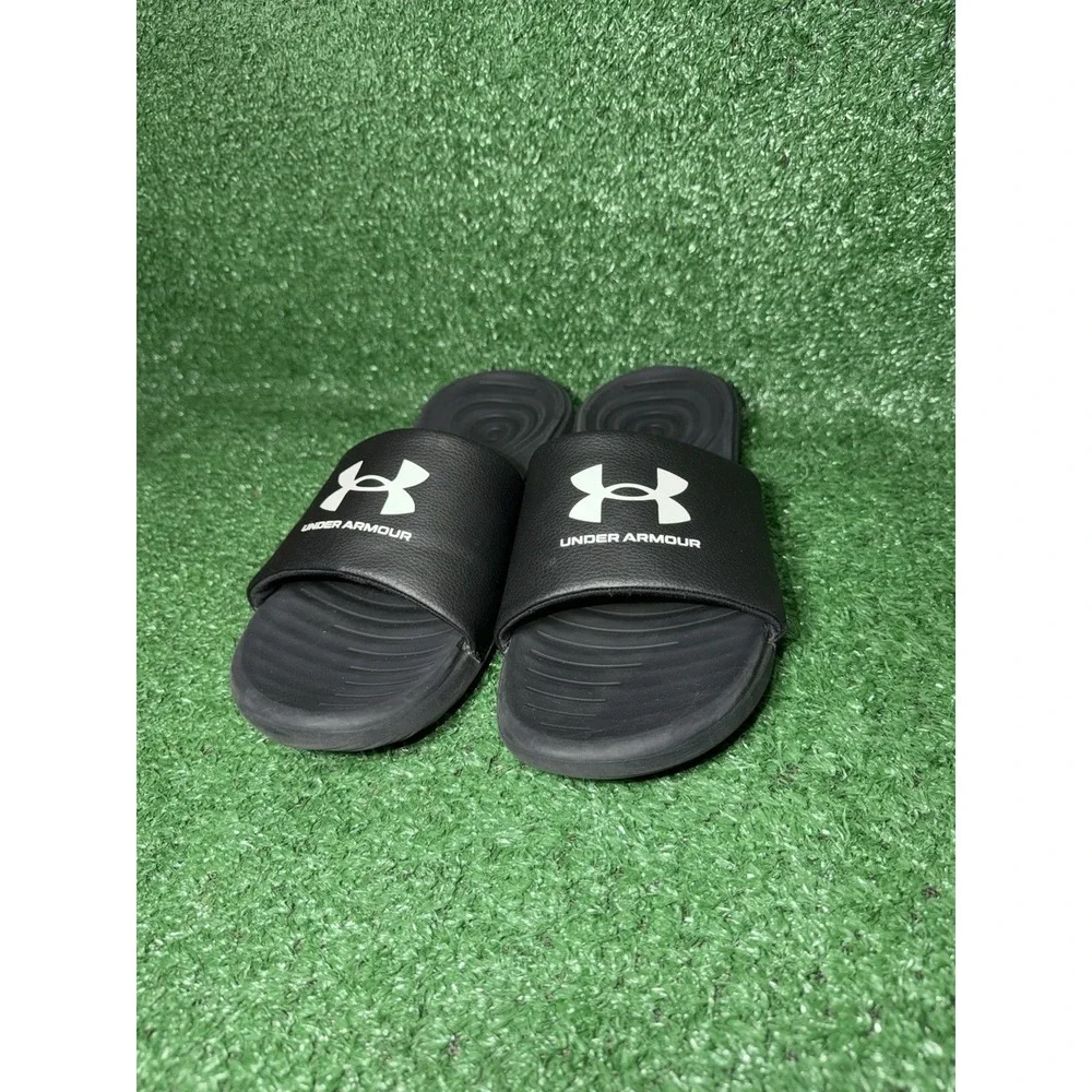 Under Armour Sandals Mens Size 11 Ansa Fix Black Comfort Slip On Beach Slides